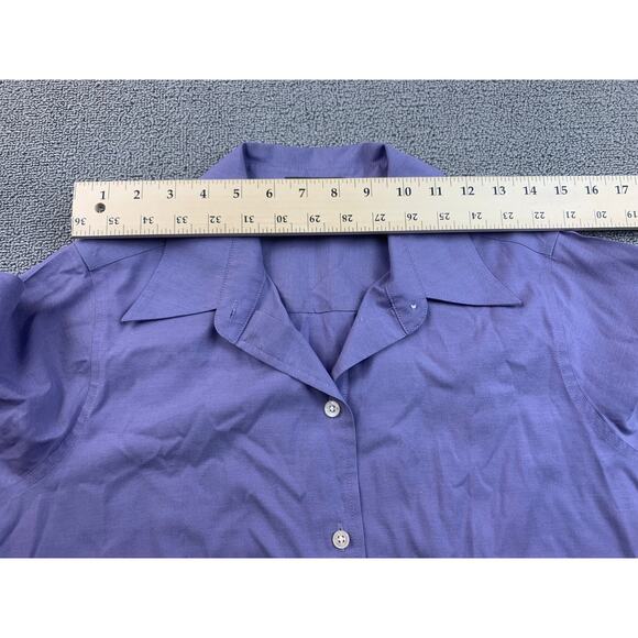Eddie Bauer Women's Petite M Purple Long Sleeve Button Down Shirt Top - Picture 6 of 12